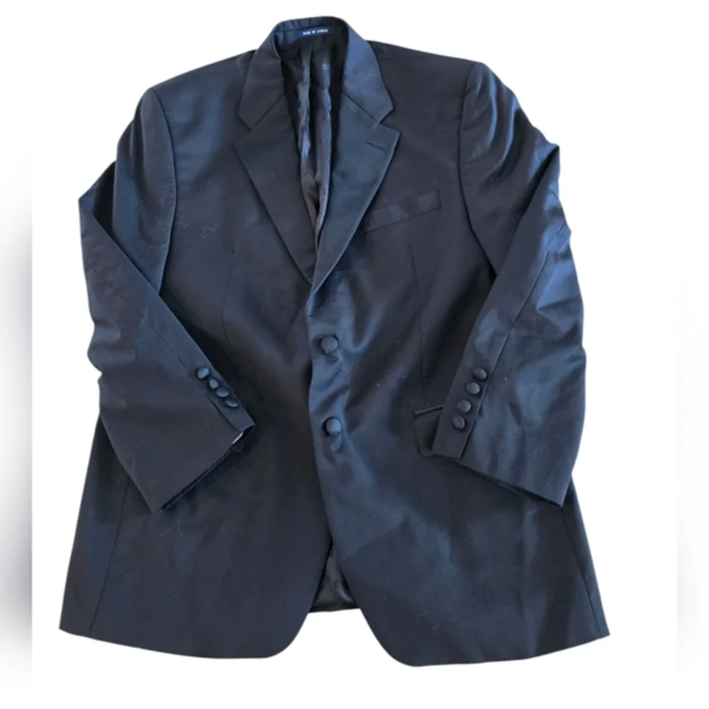 Ralph Lauren Blazer 100% Wool‎ 2 Button Sport Coat Jacket Navy Blue Size 42